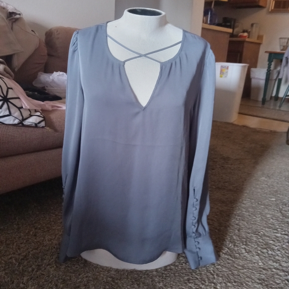 CHIC Gray Express Pre-owned Polyester Blouse - Picture 5 of 7